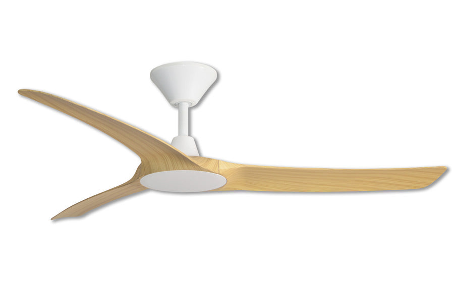 Aqua 3 DC Ceiling Fan 52" Matt White With Oak Blades - AIP101