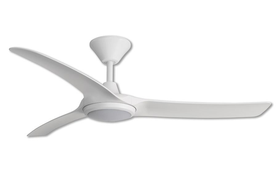 Aqua 3 DC Ceiling Fan 52" With LED Light 18W Tri Colour Matt White - AIPL110