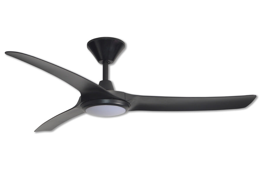 Aqua 3 DC Ceiling Fan 70" With LED Light 18W Tri Colour Matt Black - AIPL117