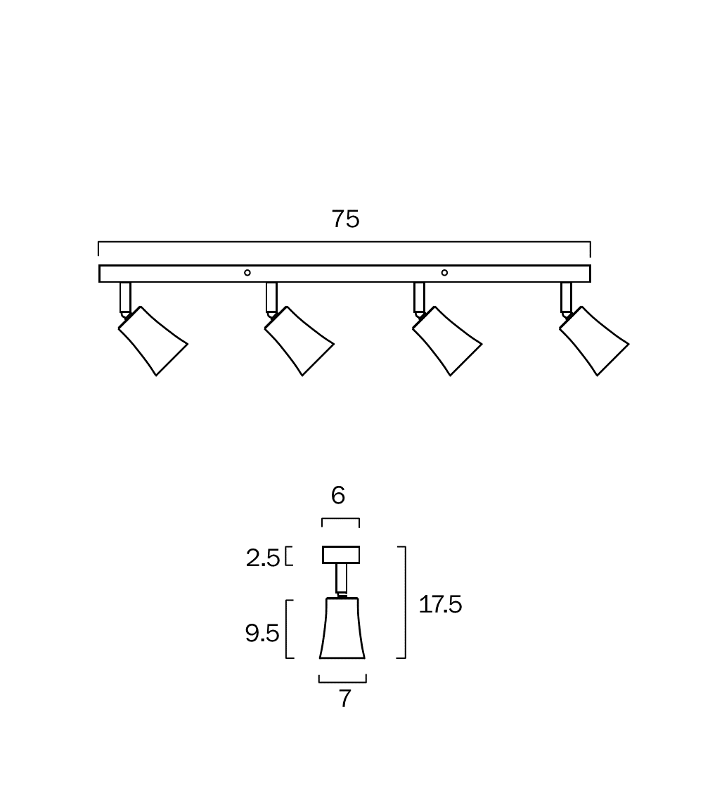 Buy Spotlights Australia Alvey 4 Light Spotlight Black & Gold ALVEY SP4B-GDBK