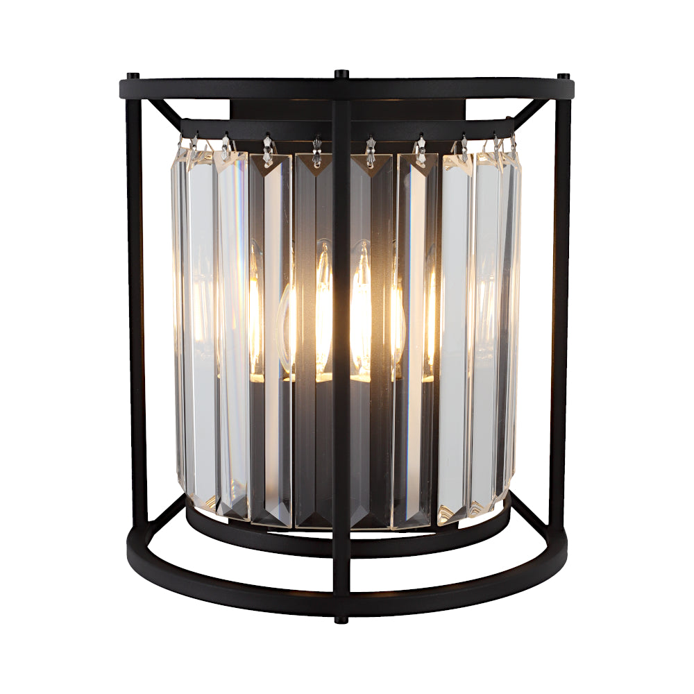 Amelia 2 Light Wall Light Black - AMEL2WBLK