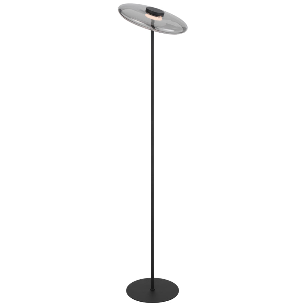 Amity LED Floor Lamp 12W 3000K Black & Smoke - AMITY FL35-BKSM