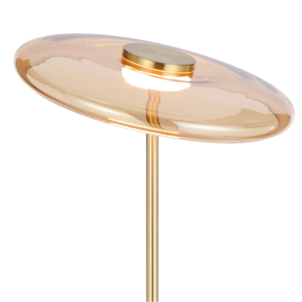Amity LED Floor Lamp 12W 3000K Brass & Amber - AMITY FL35-BRSAM