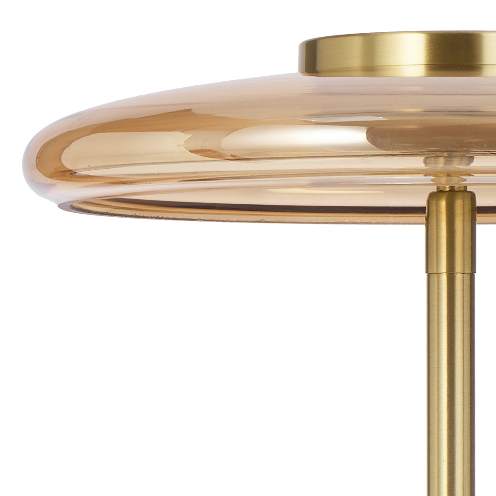 Amity LED Table Lamp 8W 3000K Brass & Amber - AMITY TL25-BRSAM