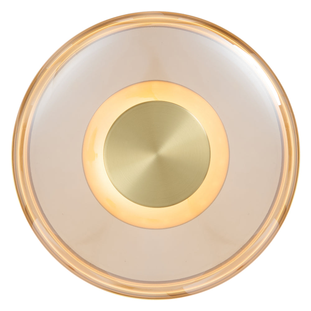 Amity LED Wall Light 8W 3000K Brass & Amber - AMITY WB25-BRSAM