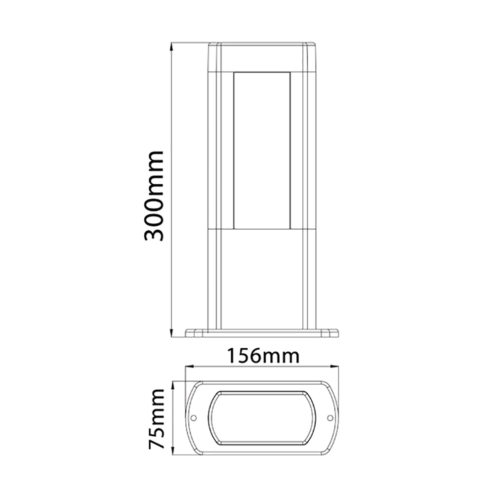 Buy Bollard Lights Australia Amun Exterior LED Small Bollard 10W 300mm - AMUN2