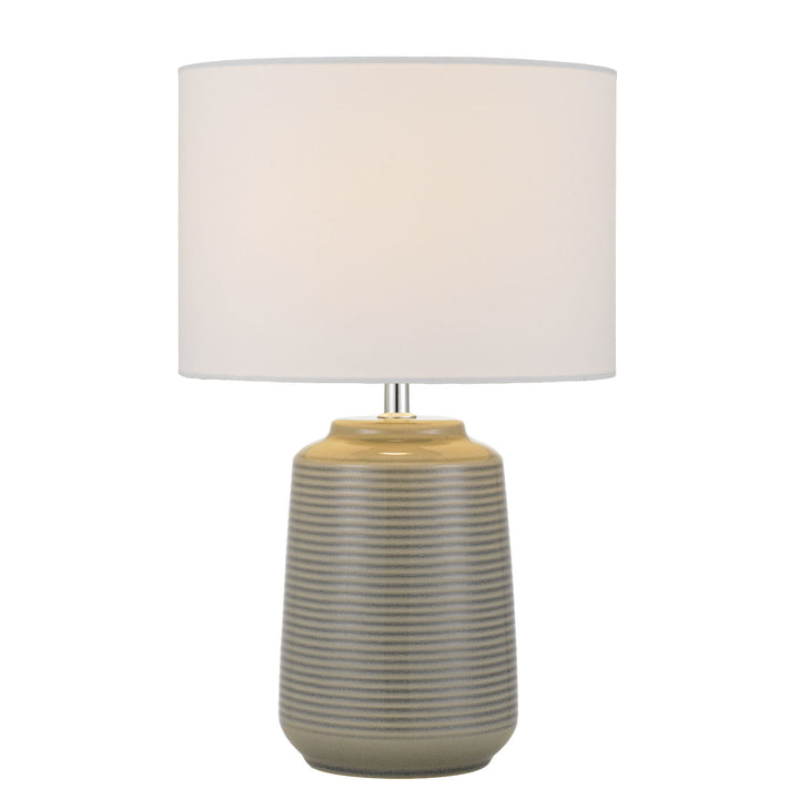 Buy Table Lamps Australia ANNI Table Lamp Grey Ceramic / Fabric - ANNI TL-GYWH