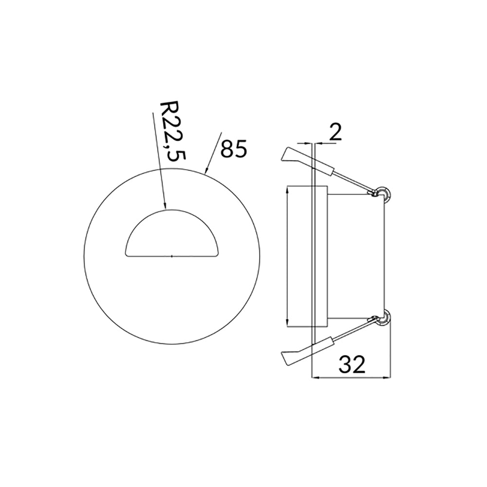 Buy Downlight Frames Australia ARC White Downlight Frame Round Fixed Semi Circular 70mm - ARC5