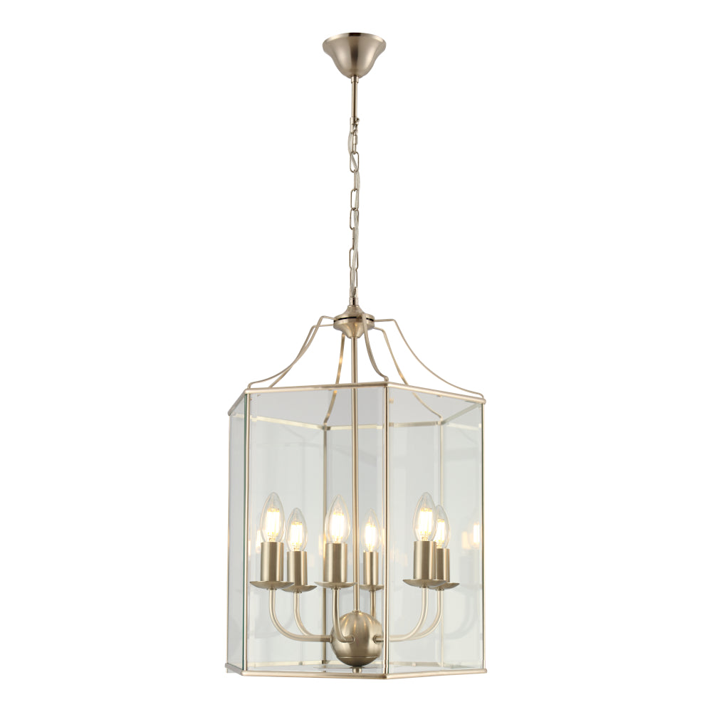 Arcadia 6 Light Pendant Satin Chrome - ARCA6PSC