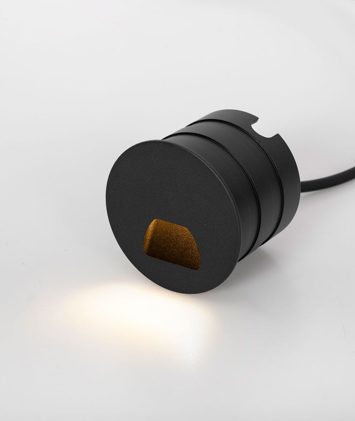 Rise Round Wide Step Light 3W 3000K Black - ARCO RISE/R/WIDE/BLACK