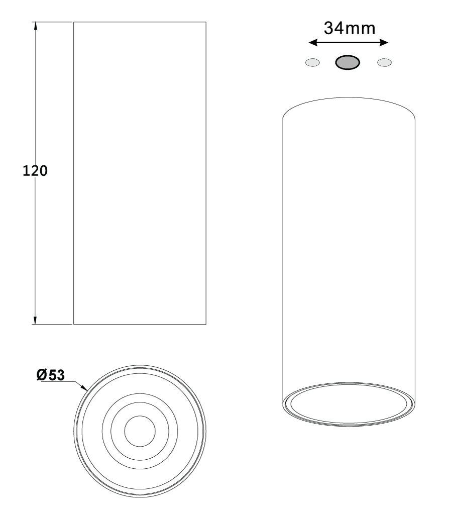 Radiant 35° LED Surface Mounted Light 10W 3000K Black - Multi-Color Options