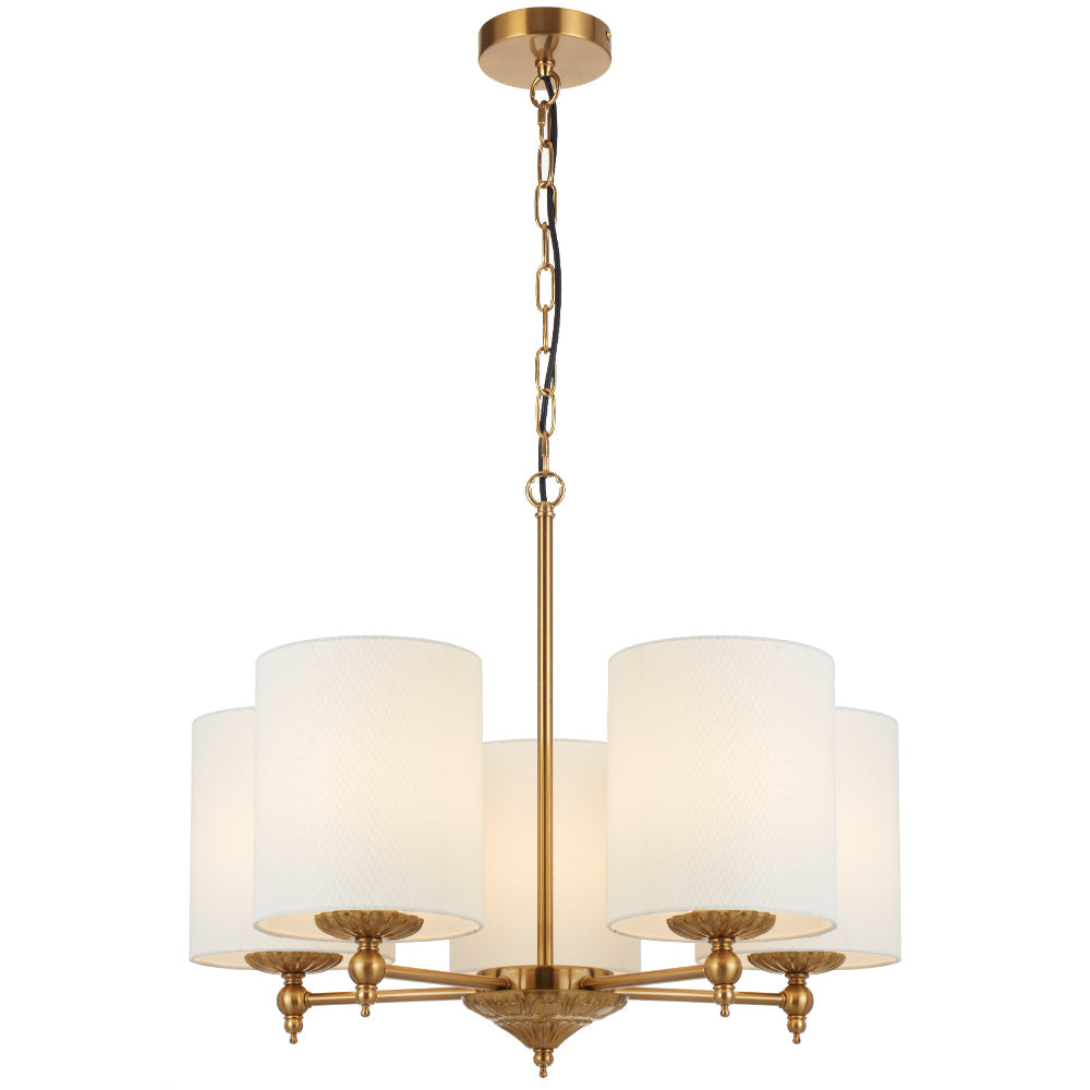 Argos 5 Light Pendant Antique Gold & Ivory - ARGOS PE5-AGIV