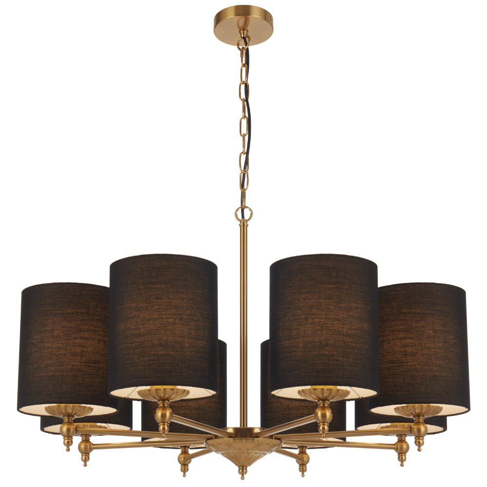 Argos 8 Light Pendant Antique Gold & Black - ARGOS PE8-AGBK