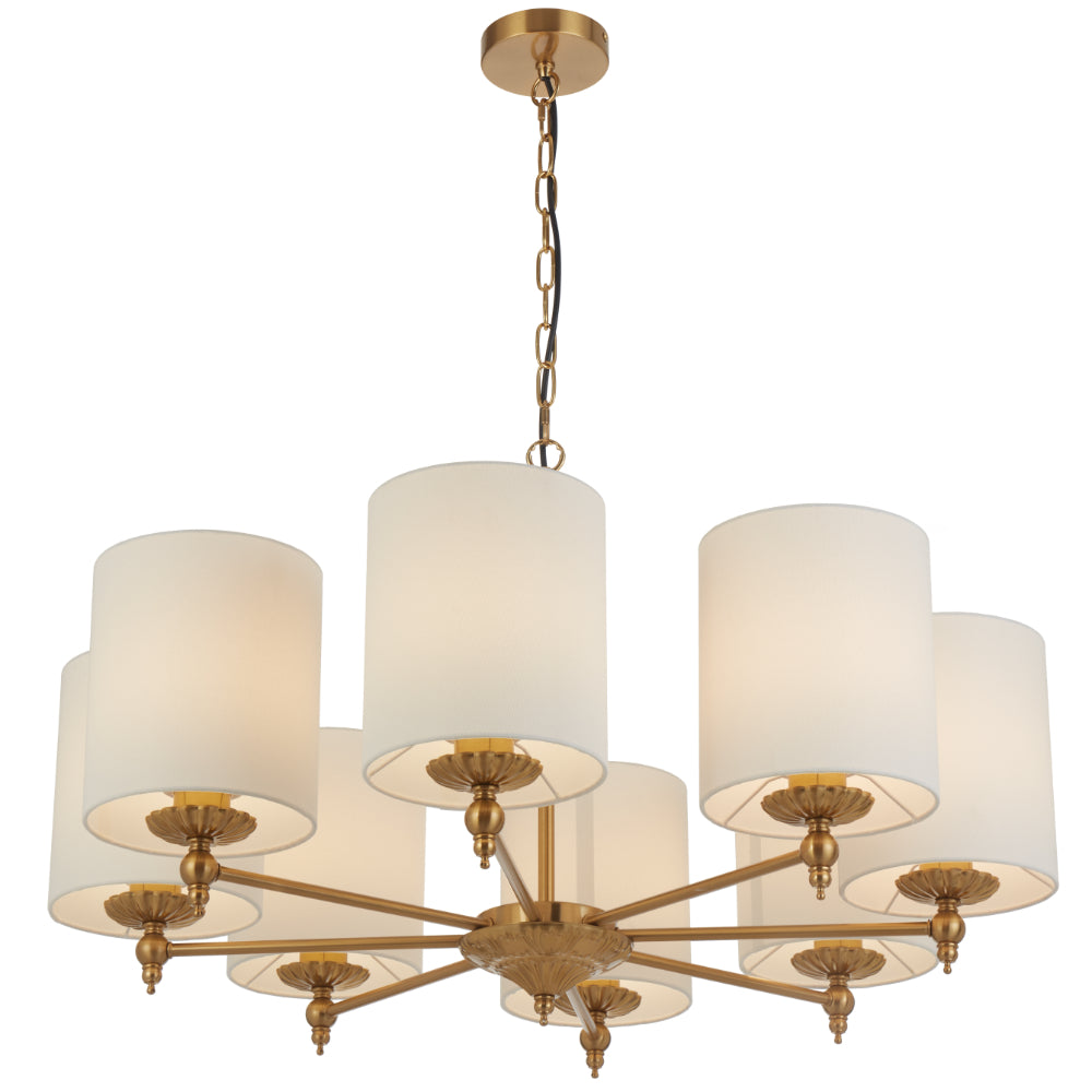 Argos 8 Light Pendant Antique Gold & Ivory - ARGOS PE8-AGIV