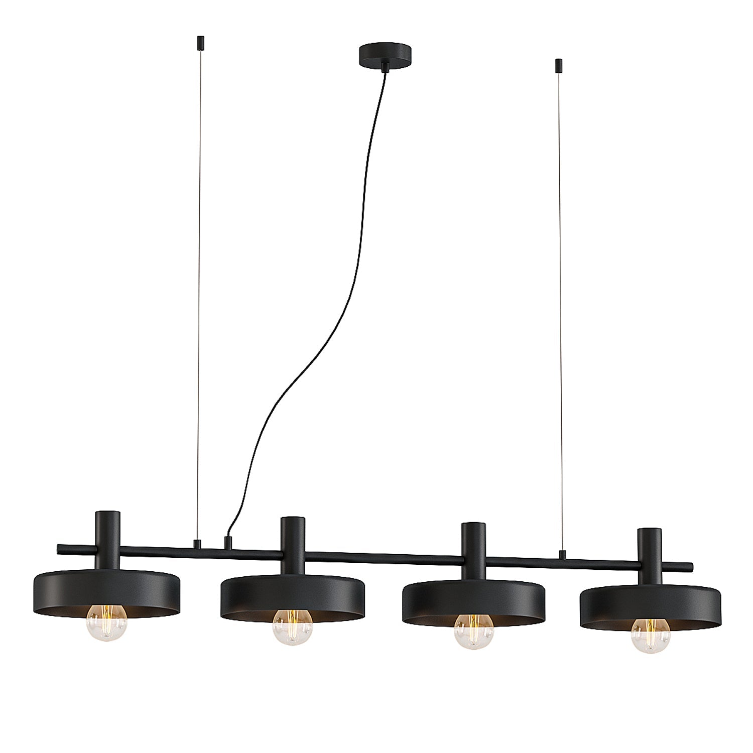 Aloa Pendant Light Matt Black & Shinny Gold - ARO.C1227/4L