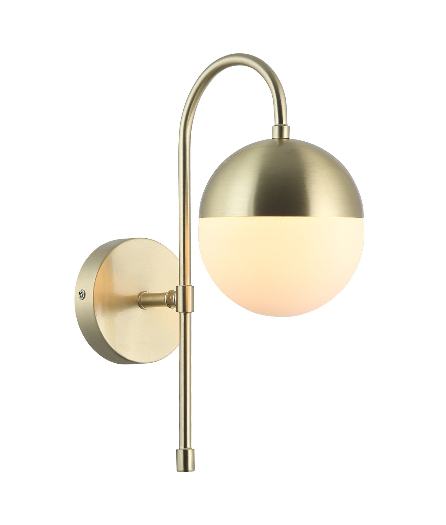 Aro Round Opal Glass Bracket Wall Light Satin Gold - ARO2