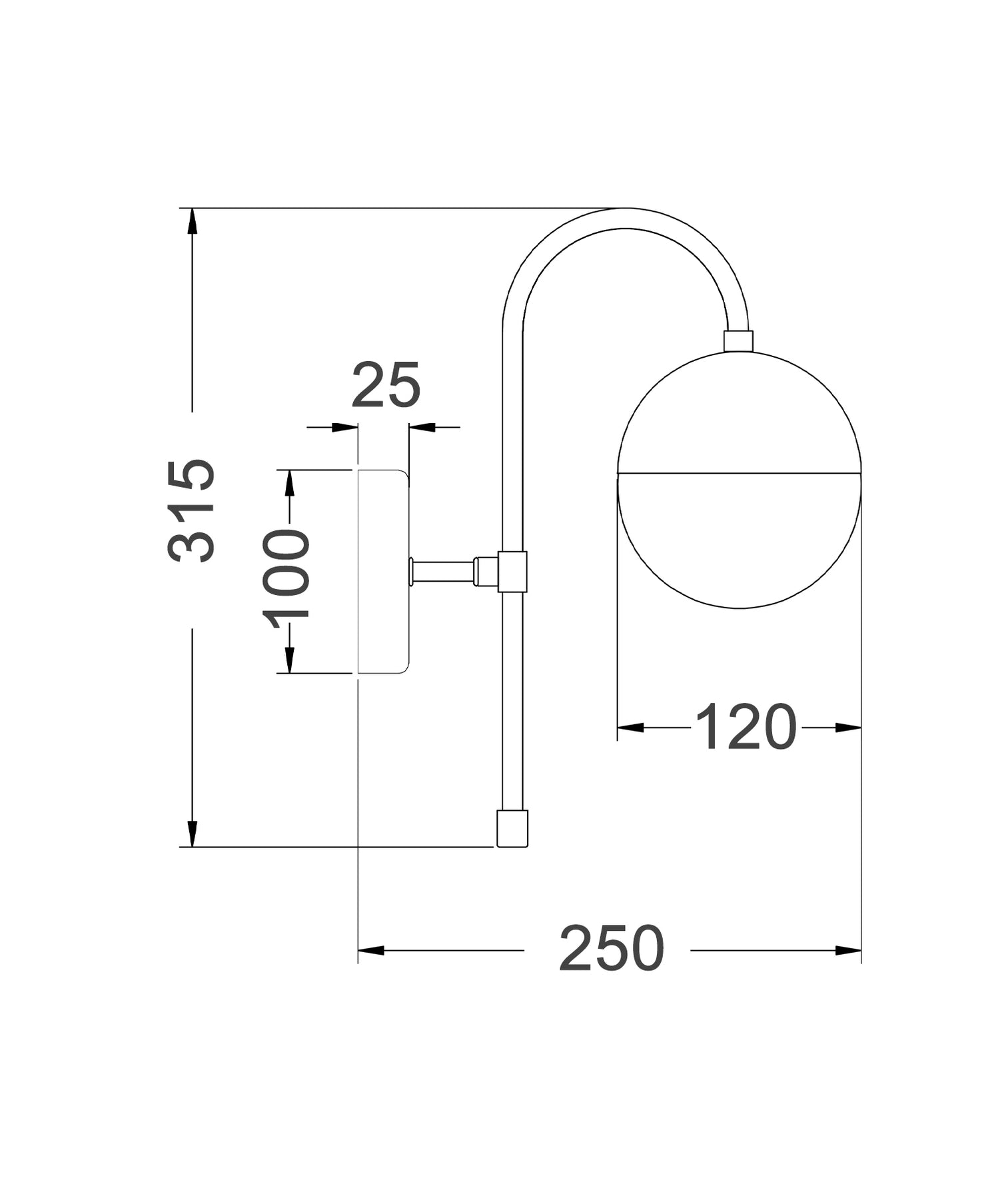 Aro Round Opal Glass Bracket Wall Light Satin Gold - ARO2