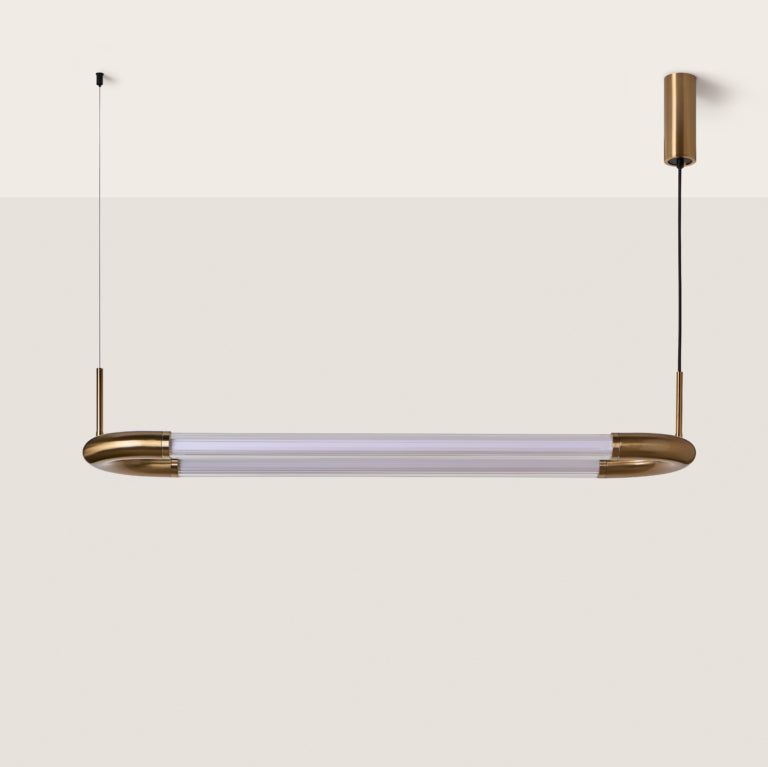 Iman Linear LED Pendant Light 18W 2700K Aged Gold or Matte Black