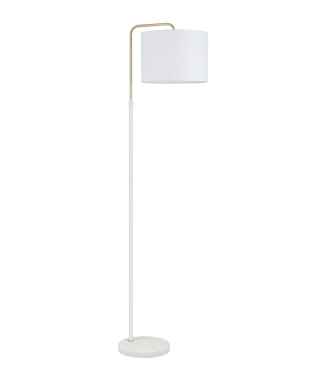 Arriba Adjustable Floor Lamp Drum Shade With Marble Base White - ARRIBA-F2
