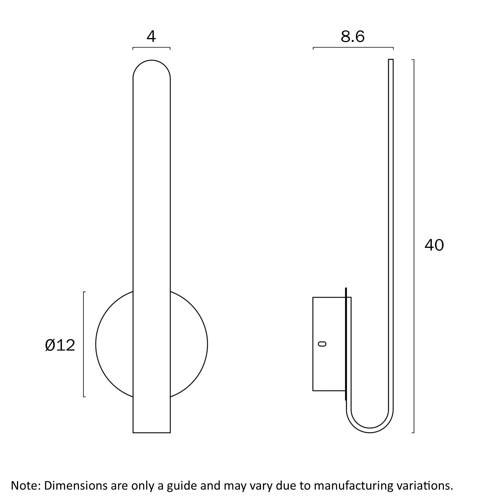 Atala Small LED Wall Light 12W 3000k Black & Gold - ATALA WB40-BKGD