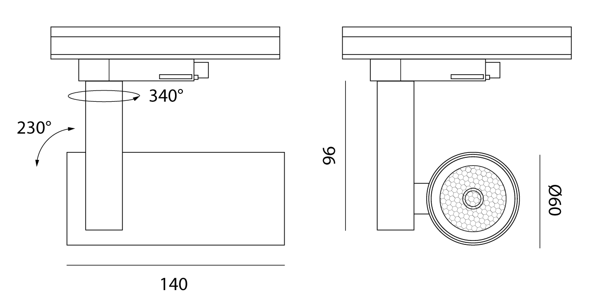 A-tek LED Track Spotlight 12W 3000K White - SI TK/ATEK/12W/WH