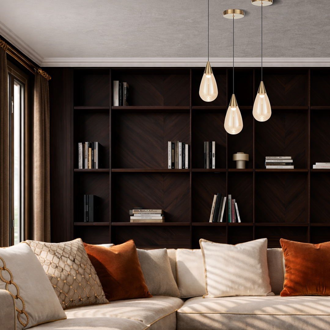 Atico LED Pendant 4W 3000K Antique Gold & Champagne - ATICO PE1-AGCHM