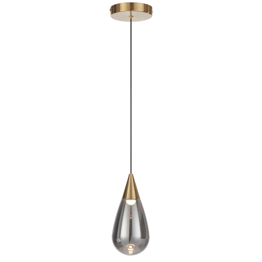 Atico LED Pendant 4W 3000K Antique Gold & Smoke - ATICO PE1-AGSM
