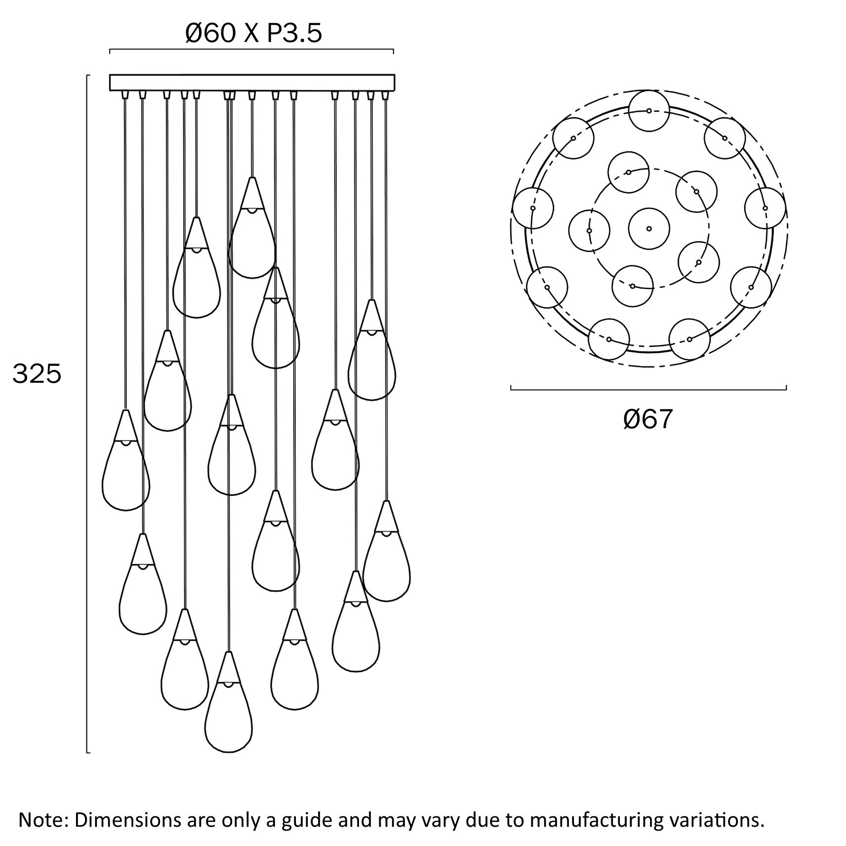 Atico LED Pendant 45W 3000K Antique Gold - ATICO PE15-AG