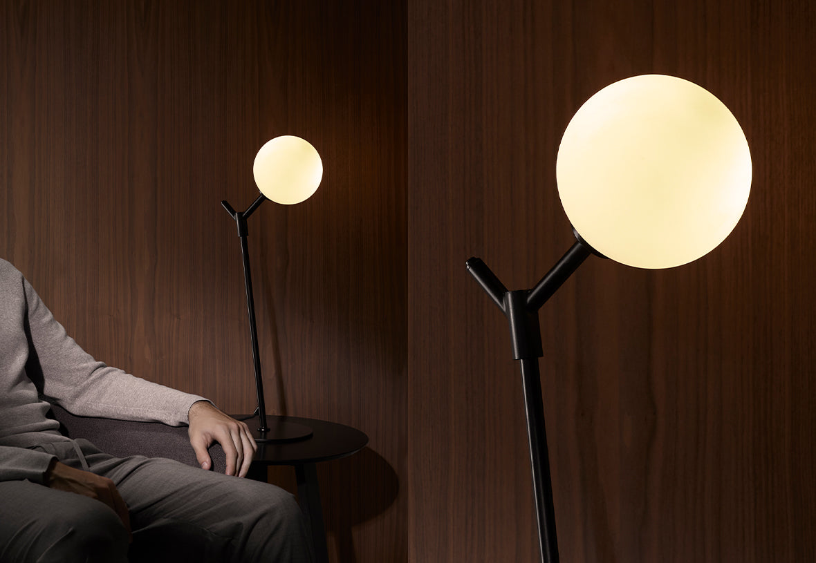 Atom Table Lamp 5W 2700K Matt Black or Matt Brass