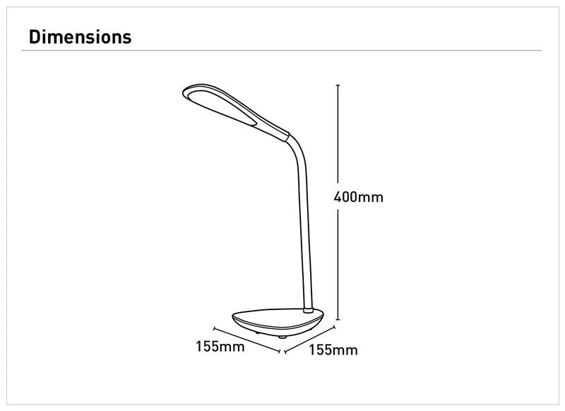 Vector LED Desk Lamp 6W 2CCT Black - AUL1023BLK