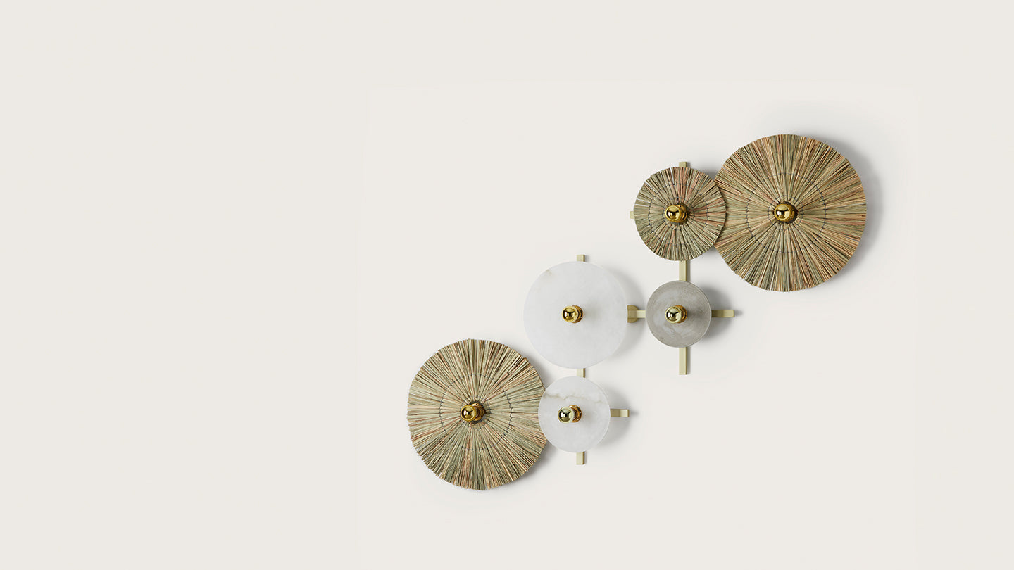 Abby 6 Light Wall Light Matte Black or Matt Brass