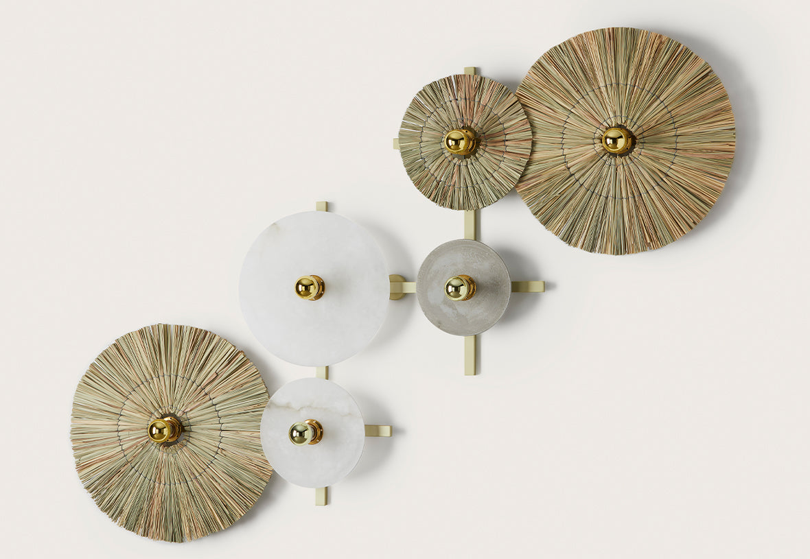 Abby 6 Light Wall Light Matte Black or Matt Brass