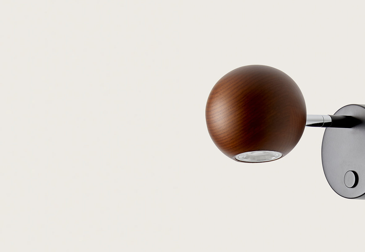 Lita LED Wall Light 3W 3000K Matt Black or Walnut