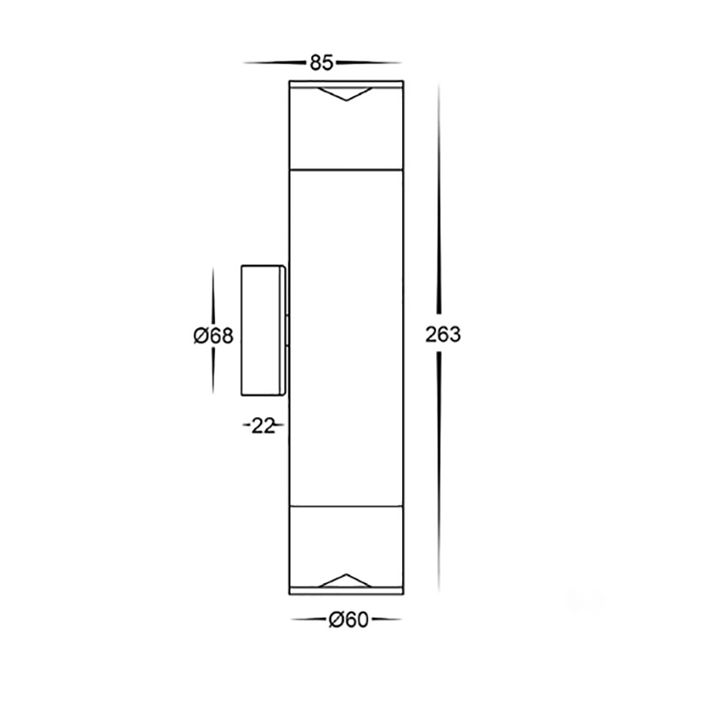 Buy Up / Down Wall Lights Australia Round Up / Down Wall Light W60mm Titanium Aluminium- ST5089/TTM