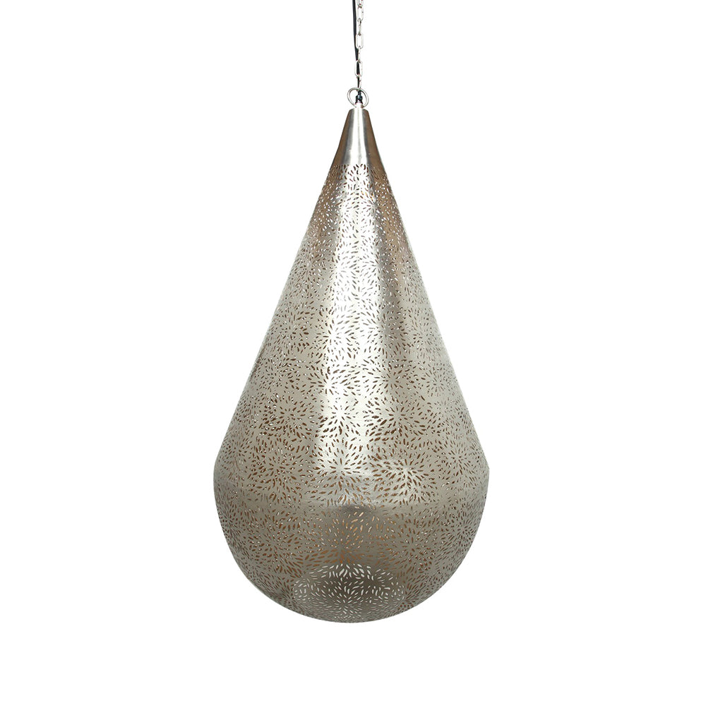Buy Pendant Lights Australia Aquarius Large 1 Light Perforated Teardrop Pendant Nickel - ZAF11098NI