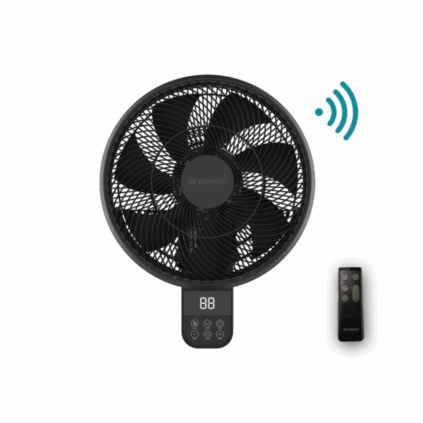 Avalon DC Smart Wall Fan 14" With Remote Matt Black - MWFA350M