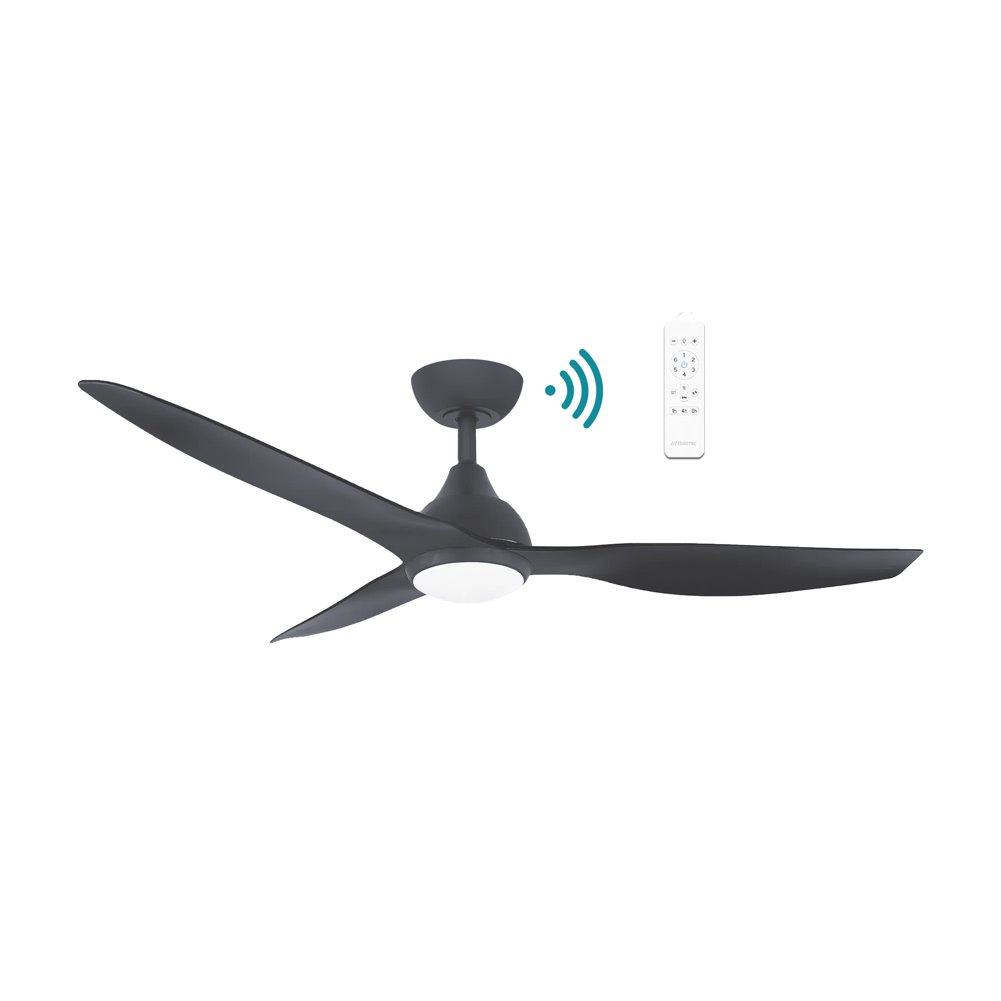 Avoca DC Ceiling Fan With LED Light 52" 3 Blade Matt Black With WIFI Remote - MADC1333MMR