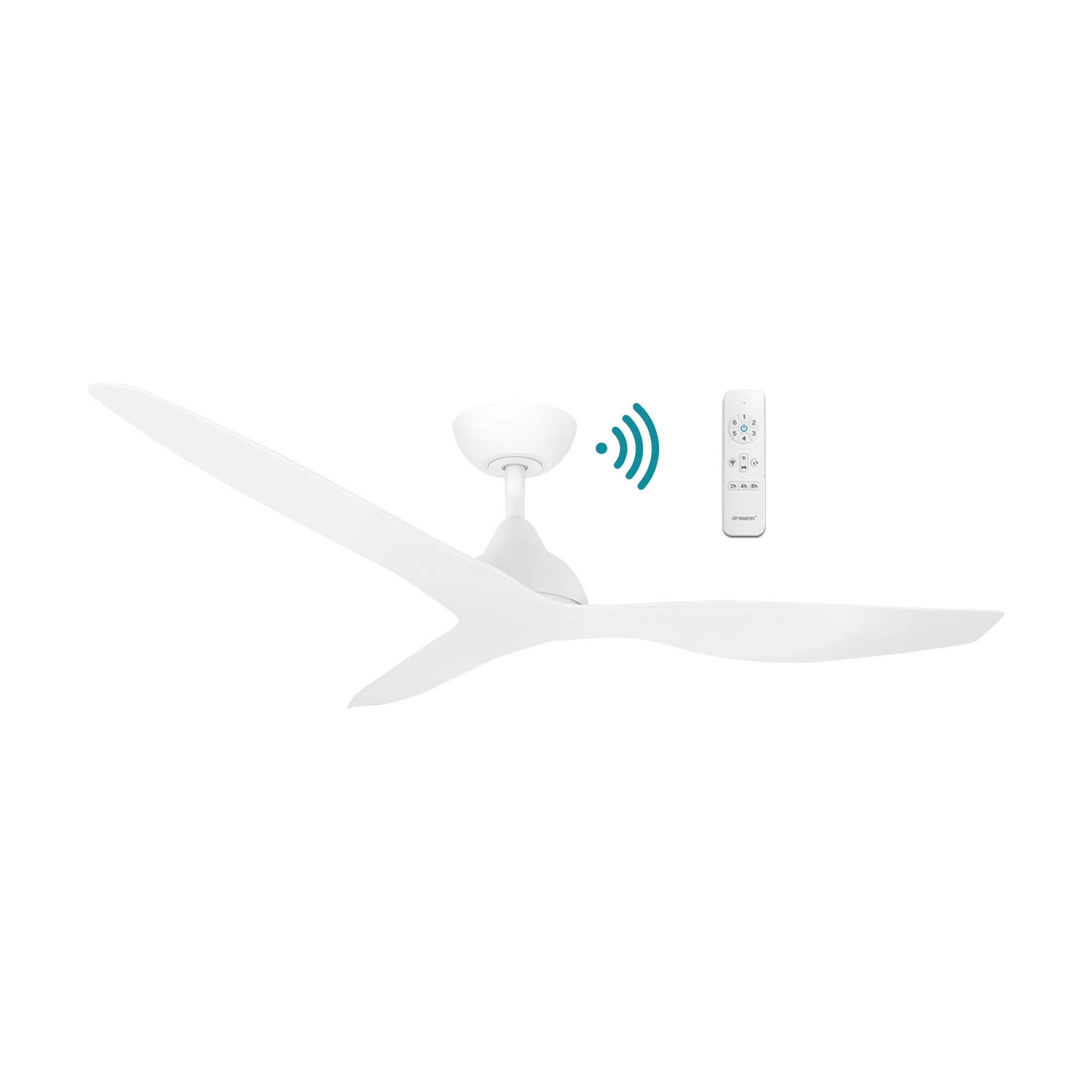 Avoca DC Ceiling Fan 52" 3 Blade Matt White With WIFI Remote - MADC133WWR