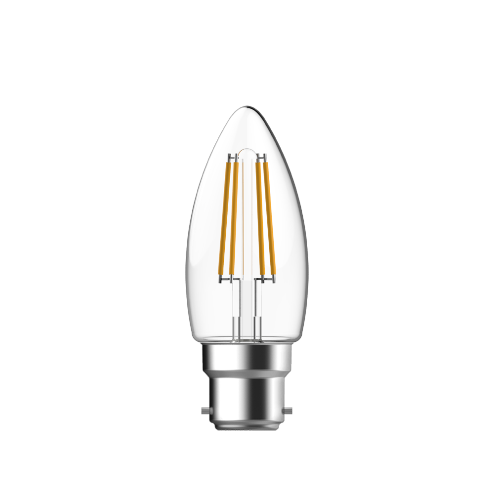 Buy LED Filament Globes Australia SupValue Candle LED Filament Globe Clear BC 4.8W 240V 2700K - 122158A