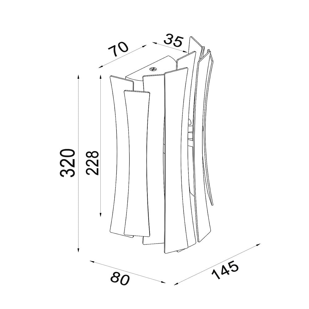 Bagota Up & Down Wall Light White Metal 3CCT - BAGOTA