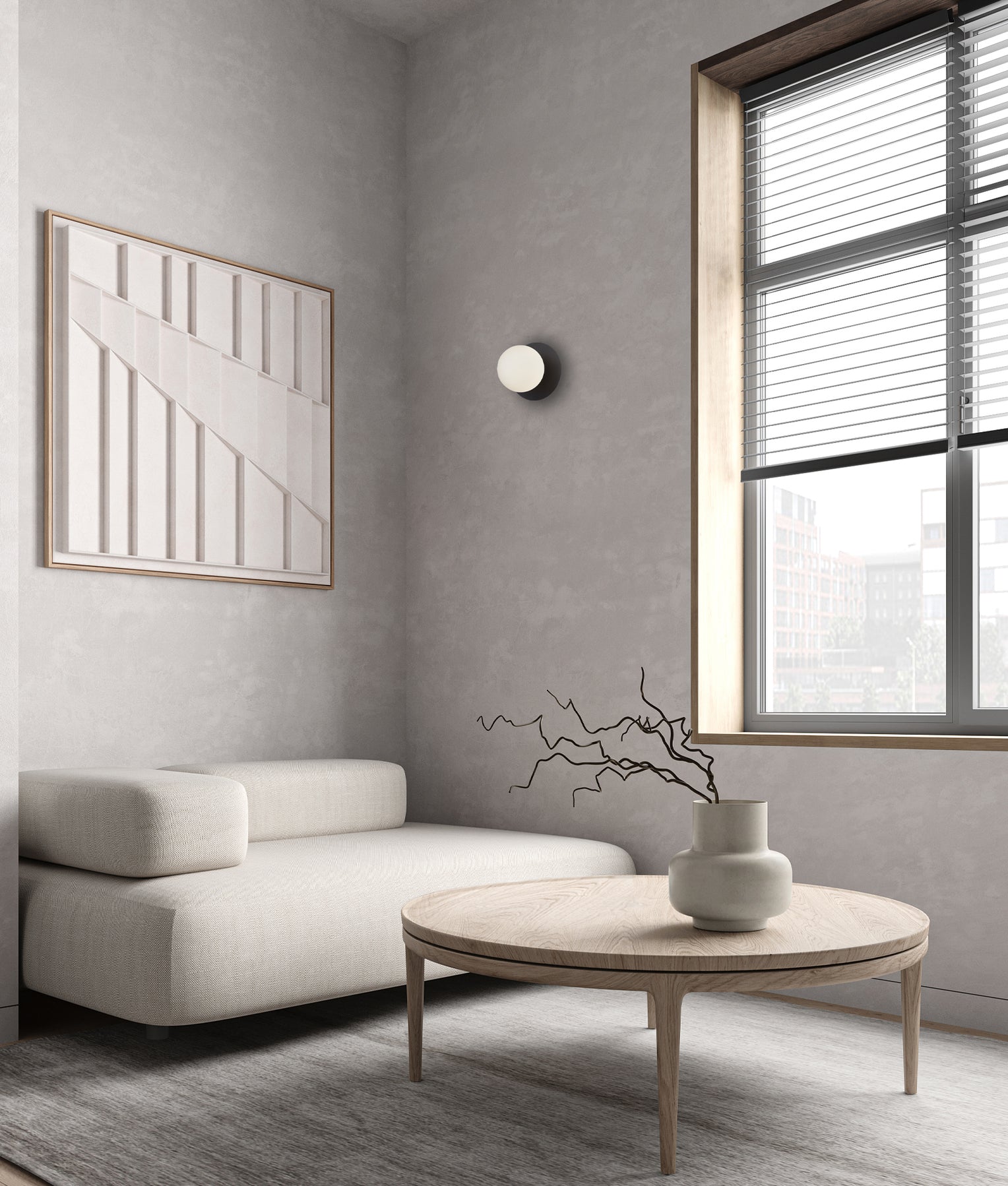 Balle Interior Round Base Wall Light Black - BALLE2R