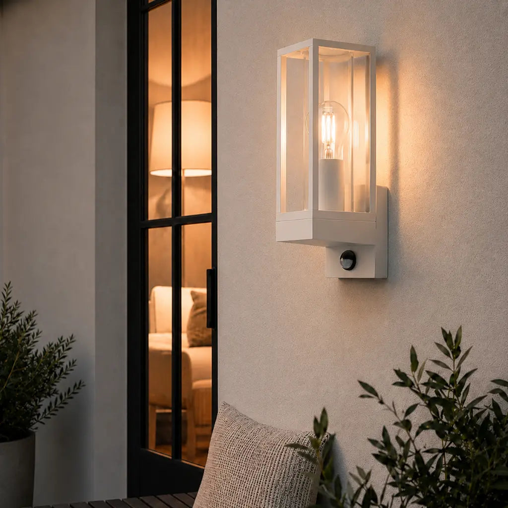 Belmin Exterior Sensor Wall Light White - BELMIN EXS-WH