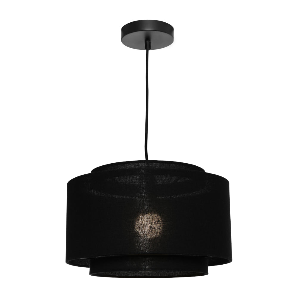 Bern Pendant Light W350mm Black Shade - BERN1PMBLK