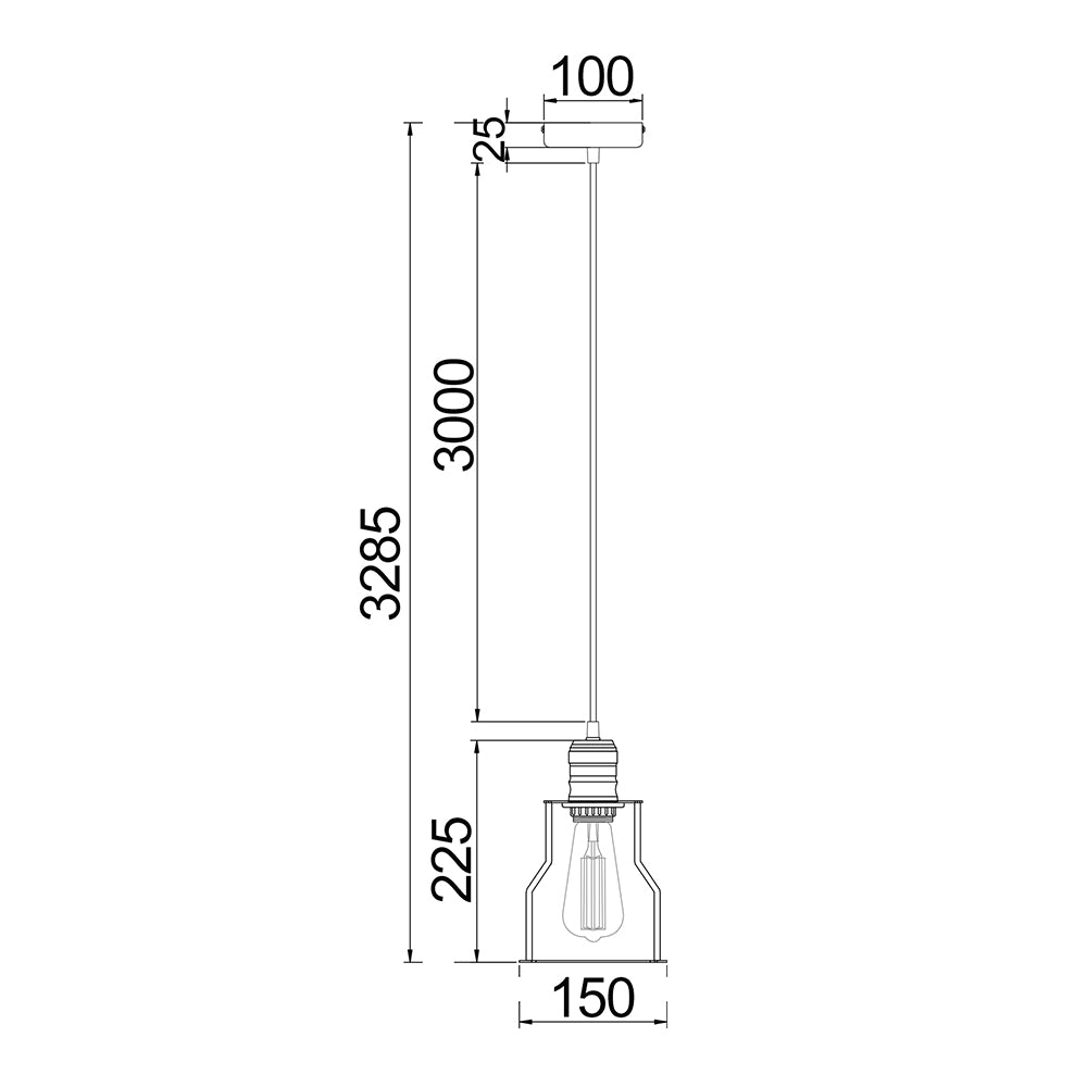 Buy Pendant Lights Australia Blackband 1 Light Black Iron Angled Cage Pendant - BLACKBAND2