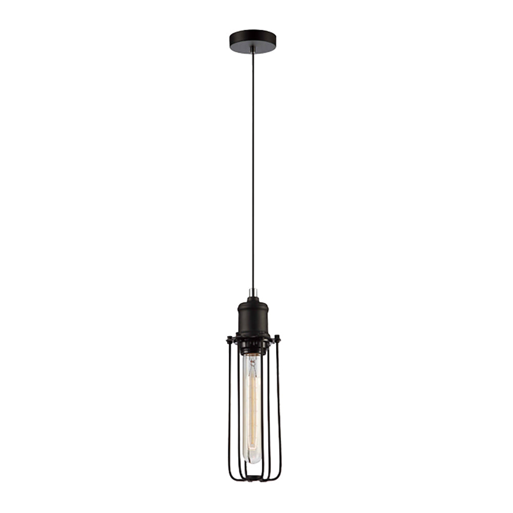 Buy Mini Pendants Australia Blackband 1 Light Black Iron Tubular Cage Pendant - BLACKBAND3