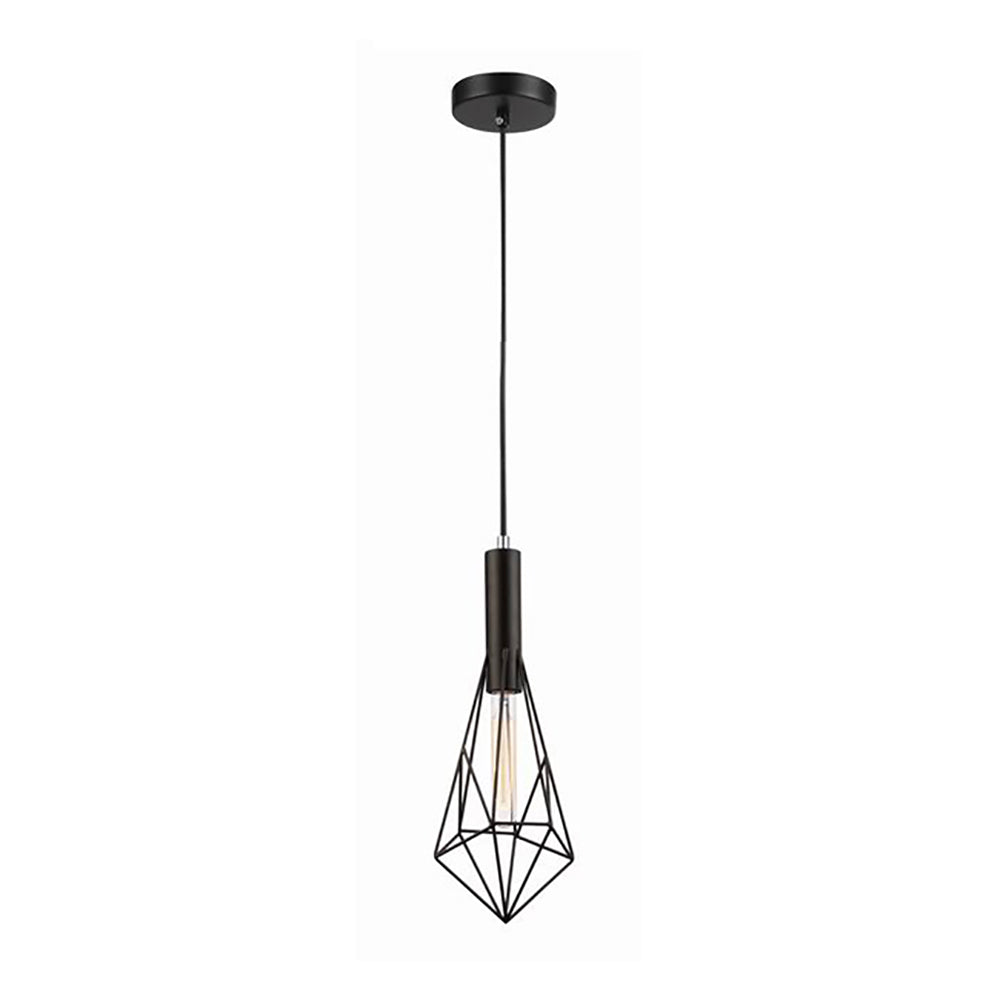Buy Pendant Lights Australia Blackband 1 Light Black Small Diamond Cage Pendant - BLACKBAND5