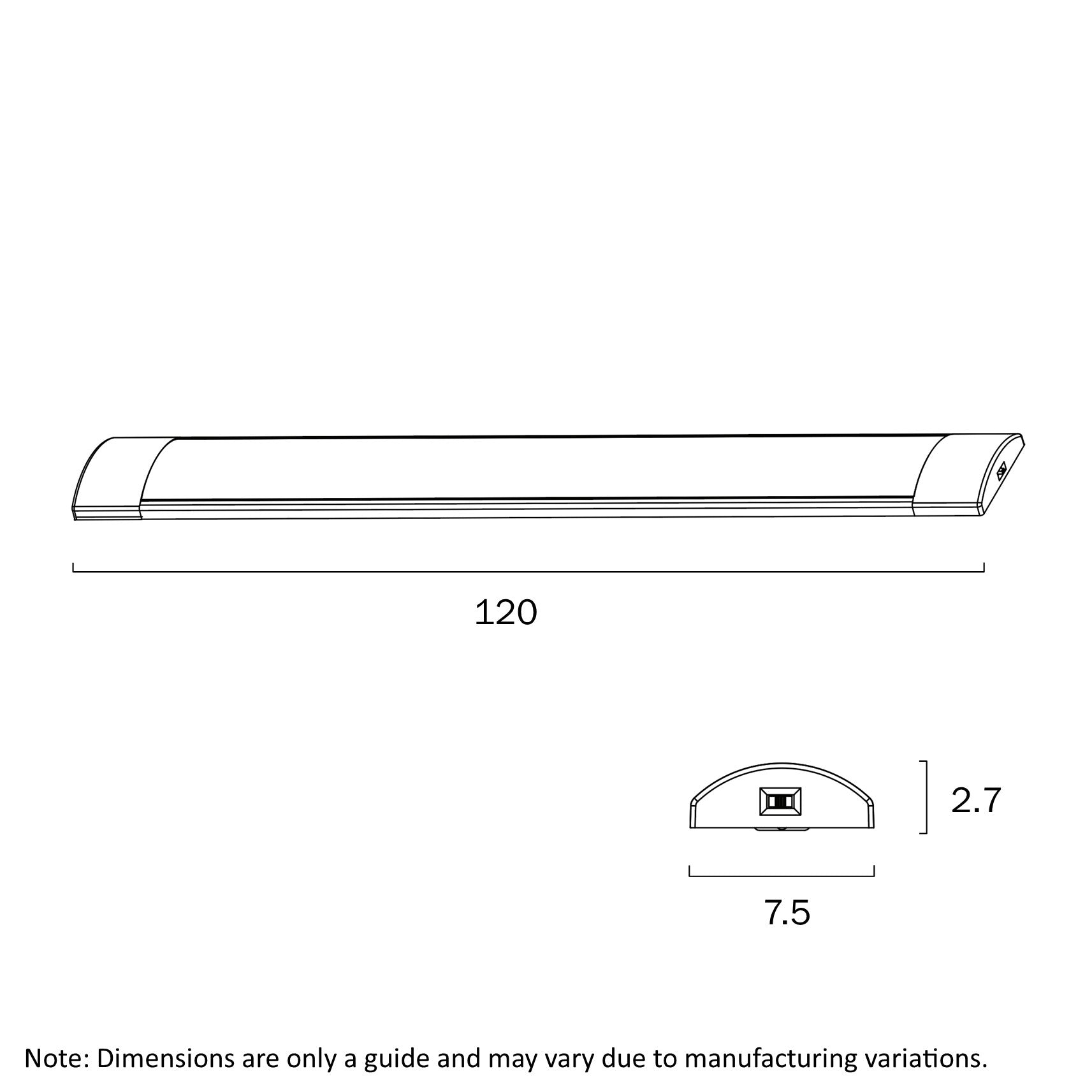 Blade LED Batten Light 36W TRI Colour White & Opal - BLADE 36-WH3C