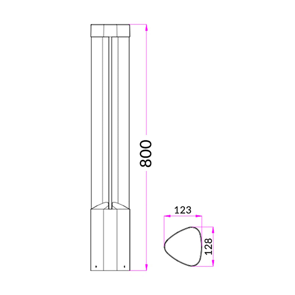 Buy Bollard Lights Australia 6W LED Bollard Grey Triangular 3000k - BOL2