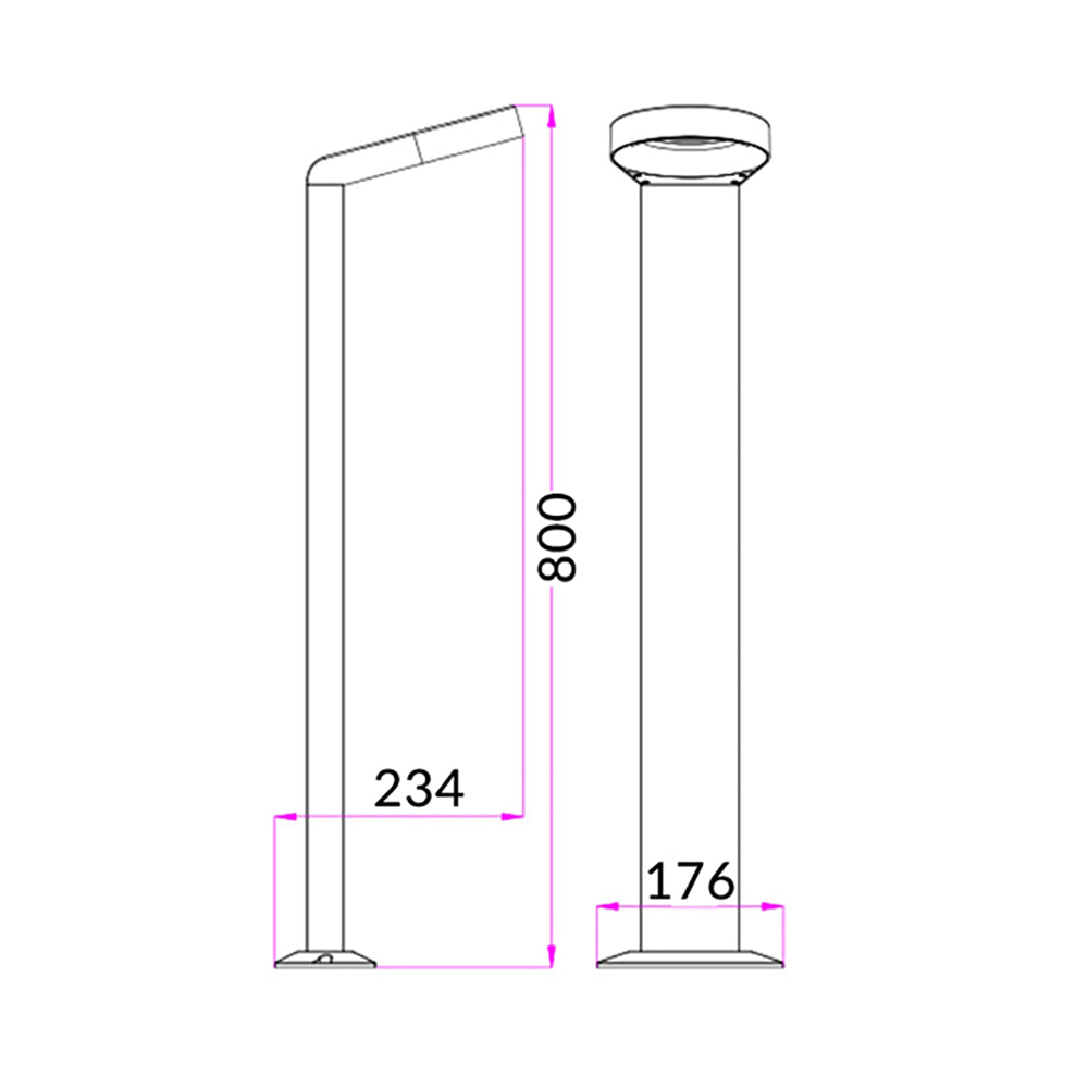Buy Bollard Lights Australia 7W LED Bollard Grey Hoop 3000k - BOL3A
