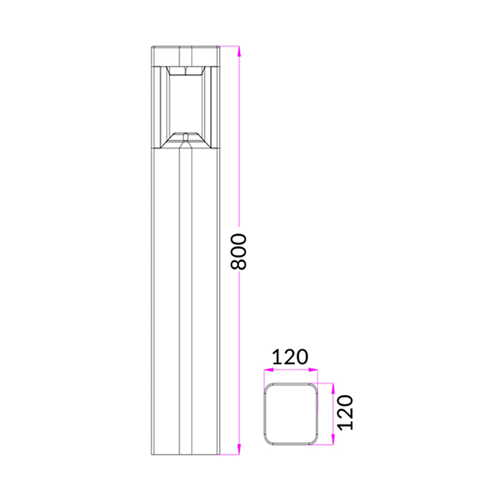 Buy Bollard Lights Australia 6W LED Bollard Grey Square 3000k - BOL4A